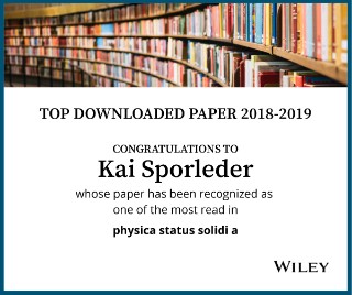 Top Downloaded Paper 2018-2019 Kai Sporleder Top Downloaded Paper 2018-2019 Kai Sporleder